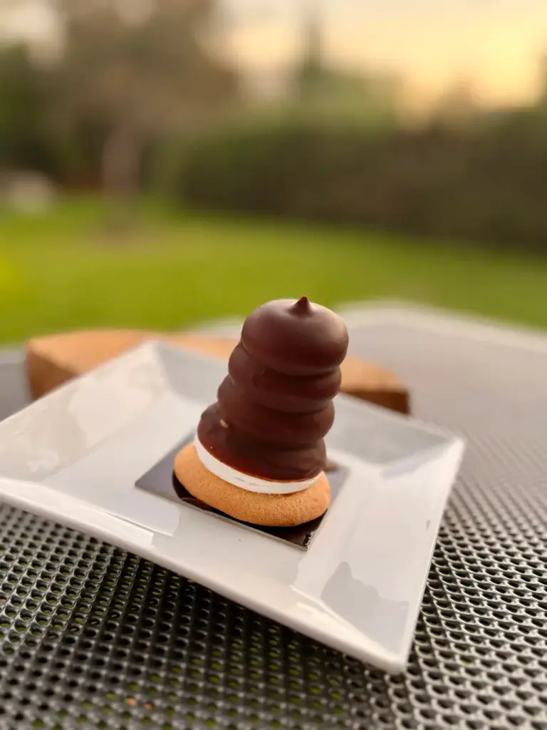 Indiánek, a Czech pastry with chocolate glaze on a sponge biscuit